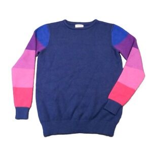 Sugarhill Brighton Stacey Jumper Sweater 4 Navy Pink Colorblock Sleeve Preppy